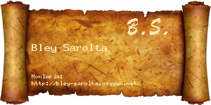 Bley Sarolta névjegykártya